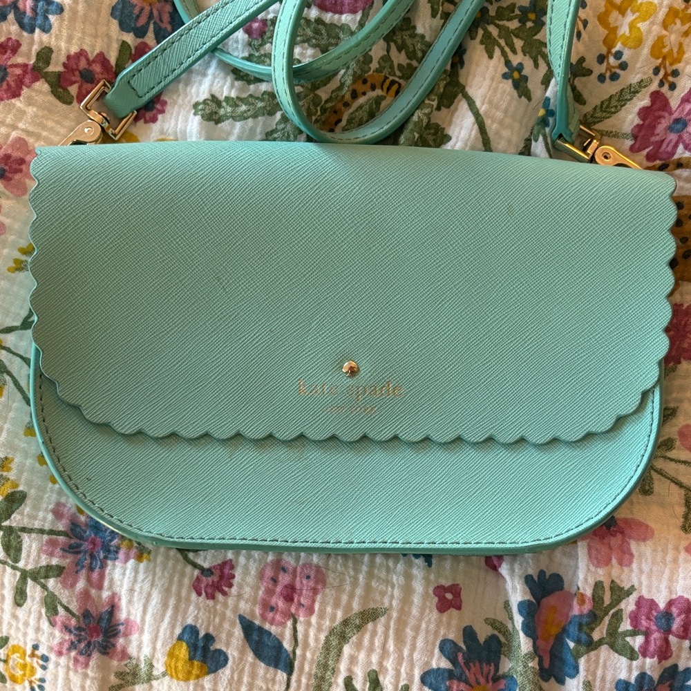 Kate Spade Mint Green Scalloped Crossbody Bag